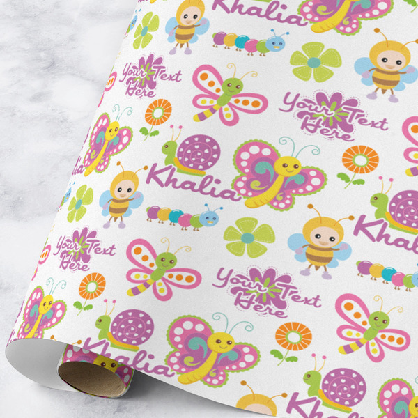 Custom Butterflies Wrapping Paper Roll - Large - Matte (Personalized)