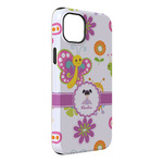 Butterflies iPhone Case - Rubber Lined - iPhone 14 Pro Max (Personalized)