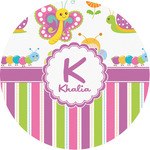 Butterflies & Stripes Multipurpose Round Labels - 1" (Personalized)