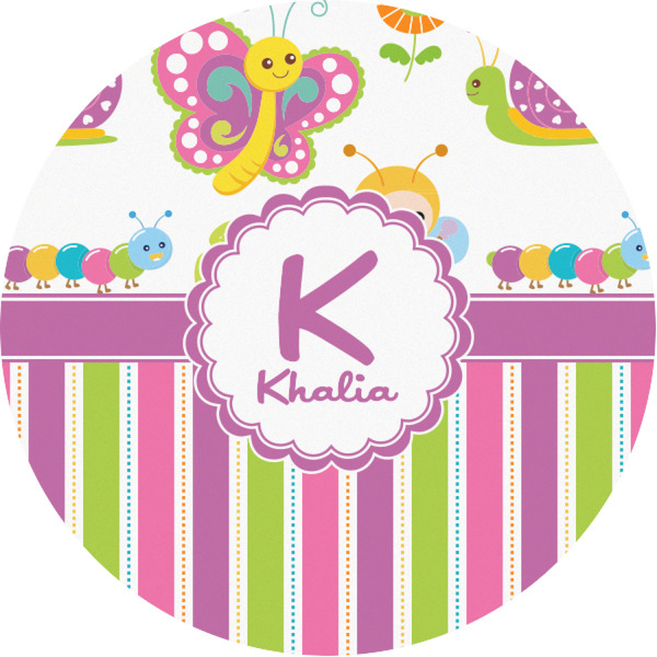 Custom Butterflies & Stripes Multipurpose Round Labels - 1" (Personalized)