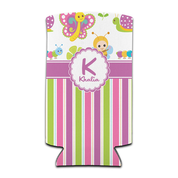 Custom Butterflies & Stripes Can Cooler (tall 12 oz) (Personalized)