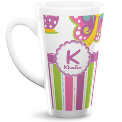 Butterflies & Stripes 16 Oz Latte Mug (Personalized)