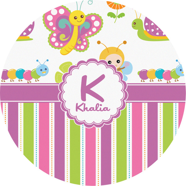 Custom Butterflies & Stripes Multipurpose Round Labels - 2" (Personalized)