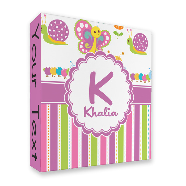 Custom Butterflies & Stripes 3 Ring Binder - Full Wrap - 2" (Personalized)