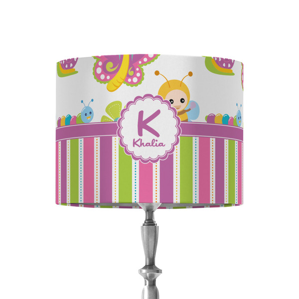 Custom Butterflies & Stripes 8" Drum Lamp Shade - Fabric (Personalized)