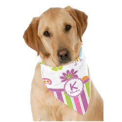 Butterflies & Stripes Dog Bandana Scarf w/ Name and Initial