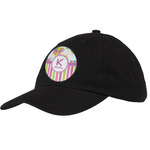 Butterflies & Stripes Baseball Cap - Black (Personalized)