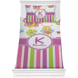 Butterflies & Stripes Comforter Set - Twin XL (Personalized)