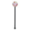 Butterflies & Stripes Black Plastic 5.5" Stir Stick - Round - Single Stick