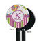 Butterflies & Stripes Black Plastic 5.5" Stir Stick - Single Sided - Round - Front & Back