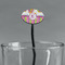 Butterflies & Stripes Black Plastic 7" Stir Stick - Oval - Main