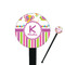 Butterflies & Stripes Black Plastic 7" Stir Stick - Round - Closeup