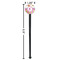 Butterflies & Stripes Black Plastic 7" Stir Stick - Round - Dimensions