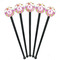 Butterflies & Stripes Black Plastic 7" Stir Stick - Round - Fan View