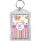 Butterflies & Stripes Bling Keychain (Personalized)