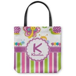 Butterflies & Stripes Canvas Tote Bag - Medium - 16"x16" (Personalized)