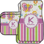 Butterflies & Stripes Car Floor Mats Set - 2 Front & 2 Back (Personalized)