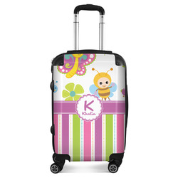 Butterflies & Stripes Suitcase - 20" Carry On (Personalized)