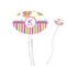 Butterflies & Stripes Clear Plastic 7" Stir Stick - Oval - Closeup