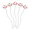 Butterflies & Stripes Clear Plastic 7" Stir Stick - Oval - Fan