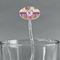 Butterflies & Stripes Clear Plastic 7" Stir Stick - Oval - Main