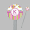 Butterflies & Stripes Clear Plastic 7" Stir Stick - Round - Closeup