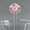 Butterflies & Stripes Clear Plastic 7" Stir Stick - Round - Main