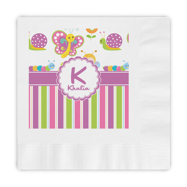 Custom Butterflies & Stripes Embossed Decorative Napkins (Personalized)
