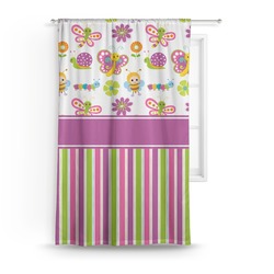 Butterflies & Stripes Curtain - 50"x84" Panel