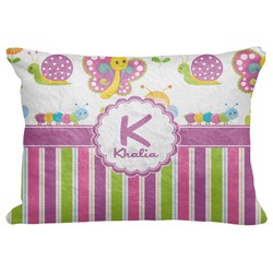 Butterflies & Stripes Decorative Baby Pillowcase - 16"x12" (Personalized)