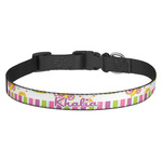 Butterflies & Stripes Dog Collar - Medium (Personalized)