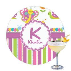 Butterflies & Stripes Printed Drink Topper - 3.25" (Personalized)