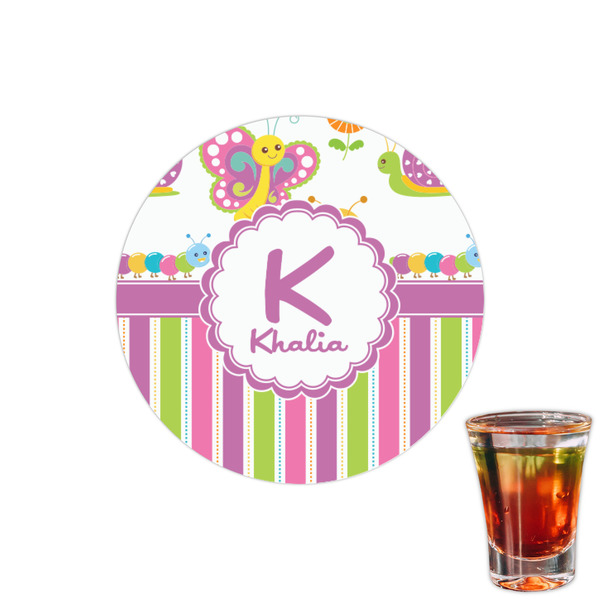 Custom Butterflies & Stripes Printed Drink Topper - 1.5" (Personalized)