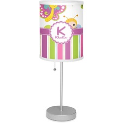 Butterflies & Stripes 7" Drum Lamp with Shade Polyester (Personalized)