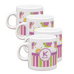 Butterflies & Stripes Single Shot Espresso Cups - Set of 4 (Personalized)