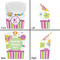 Butterflies & Stripes French Fry Favor Box - Front & Back View