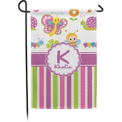 Butterflies & Stripes Small Garden Flag - Double Sided w/ Name and Initial