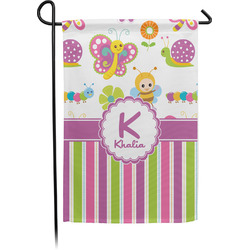 Butterflies & Stripes Small Garden Flag - Single Sided w/ Name and Initial