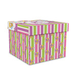 Butterflies & Stripes Gift Box with Lid - Canvas Wrapped - Medium (Personalized)