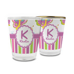 Butterflies & Stripes Glass Shot Glass - 1.5 oz (Personalized)