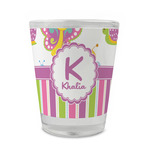 Butterflies & Stripes Glass Shot Glass - 1.5 oz - Single (Personalized)