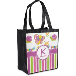 Butterflies & Stripes Grocery Bag (Personalized)