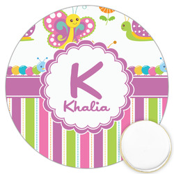 Butterflies & Stripes Printed Cookie Topper - 3.25" (Personalized)