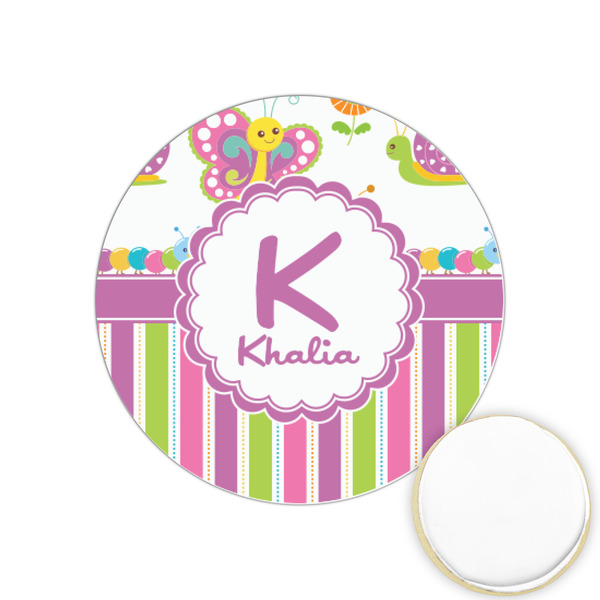 Custom Butterflies & Stripes Printed Cookie Topper - 1.25" (Personalized)