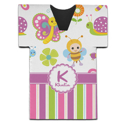 Butterflies & Stripes Jersey Bottle Cooler (Personalized)