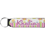 Butterflies & Stripes Neoprene Keychain Fob (Personalized)