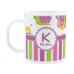 Butterflies & Stripes Plastic Kids Mug (Personalized)