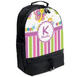 Butterflies & Stripes Backpacks - Black (Personalized)