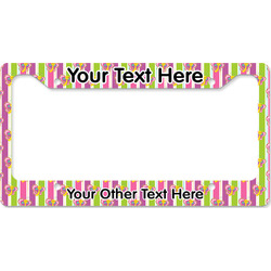 Butterflies & Stripes License Plate Frame - Style B (Personalized)