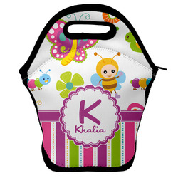 Butterflies & Stripes Lunch Bag w/ Name and Initial
